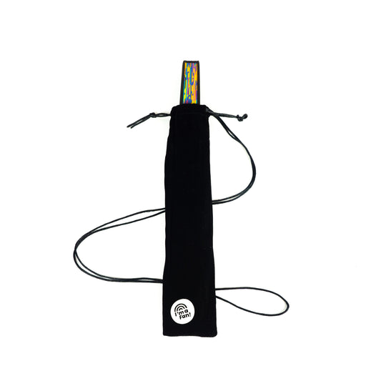 Umhängetasche/ Fächertasche (Satin, schwarz)